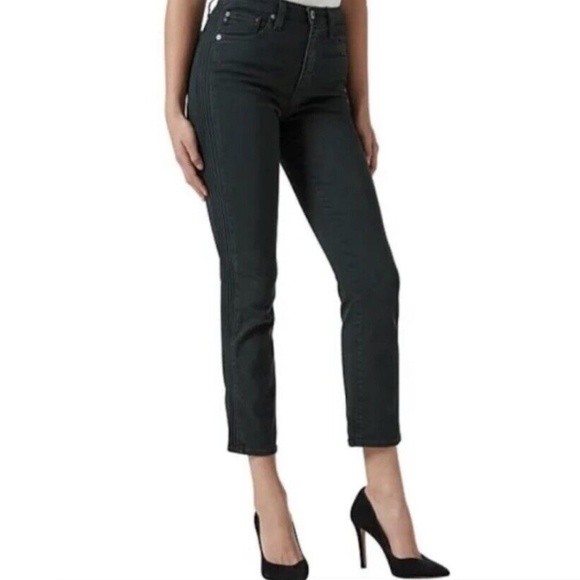 Ag Adriano Goldschmied Denim - AG Adriano Goldschmied Isabelle High Rise Straight Crop Pintucked Lt Green 25R